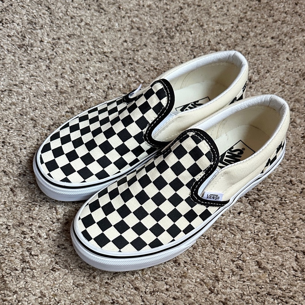 Vans Black and White Checkerboard Slip-Ons